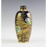 An unusual Coalport enamelled vase and cover, late 19th century,