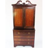 A George IV mahogany secretaire bookcase, circa 1820,
