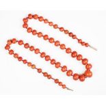 A Victorian coral bead necklace,