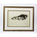 Cecil Aldin (1870-1935), Etching, Pekingese lying down in front of a cushion