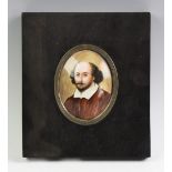 An enamel on copper miniature portrait of William Shakespeare, circa 1900,