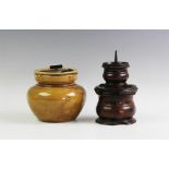 A Victorian glazed pottery tobacco jar,