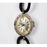 A 14ct gold and diamond Benrus cocktail watch,