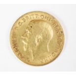 A George V gold sovereign dated 1912,