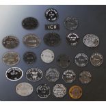 A collection of twenty four vintage alloy railway repair plaques,