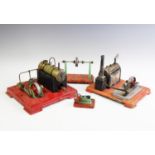 A Mamod model live steam engine with spirit burner,