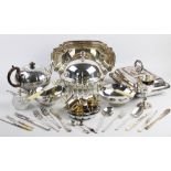 A large collection of silver plated items