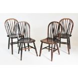 A matched set of twelve late 19th/early 20th century elm and beech kitchen chairs