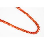 A Victorian coral bead necklace,