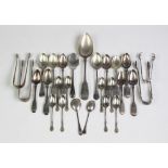 A set of eight silver tea spoons,