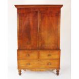 A Victorian mahogany linen press,