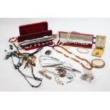 An assorted collection of vintage and costume jewellery,