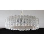 A glass light fitting,