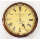 A Victorian oak cased drop dial wall clock by S Leighton & Sons, Lancaster