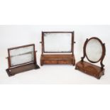 A 19th century mahogany inlaid toilet mirror,