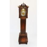 A Dutch style oak long case clock,