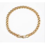 A 9ct yellow gold bracelet, designed as a dainty two-row bead bracelet