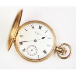 A 9ct gold Waltham full hunter pocket watch,