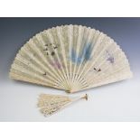 An early-mid 19th century mother of pearl handled fan,
