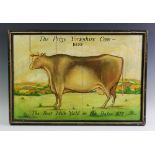 A 19th century style painted wooden herd sign, 'The prize Yorkshire Cow 1816'