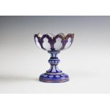 A 19th century bohemian glass pedestal bowl,