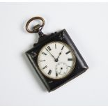 A late 19th century niello square cased pocket watch,