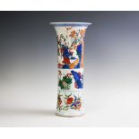 A Chinese porcelain Transitional Period style Wucai Gu vase,