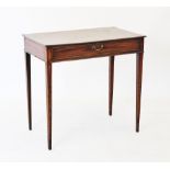 A George III mahogany side table with frieze drawer, circa 1790,