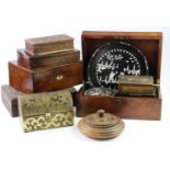 A collection of inlaid boxes and caddies,