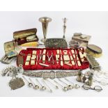 A selection of silver and plated items,