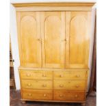 A Victorian pine housekeepers cupboard,