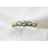 A three stone diamond ring,