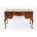 A George II style burr walnut desk