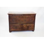 A 17th century and later oak mule chest,