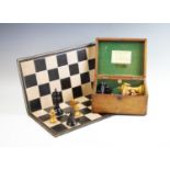 A Jacques, London, Staunton 'Chess-Men' boxwood and ebony chess set,