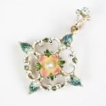 A finely enamelled pendant in the manner of Carlo Giuliano,