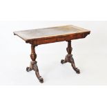 A Victorian walnut library table, circa 1860