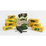 A collection of Dinky Toy military vehicles