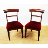 A set of eight 19th century and later mahogany dining chairs,