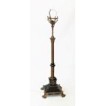 A late 19th century French empire telescopic standard lamp,