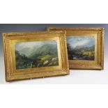 E Partridge (Welsh School, 19th century), Pair of oils on board,