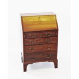 A 19th century mahogany bureau, of small proportions,