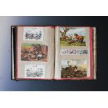 A Victorian scrap album, containing hand coloured book plates,