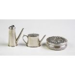 Two silver novelty salt and pepper pots,