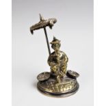 A late 19th century silver plated hat pin stand,