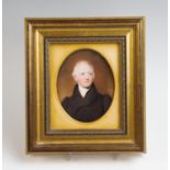 English School, early 19th century, Portrait miniature on ivory of a gentleman