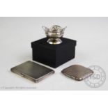 A Victorian silver aide memoire and calling card case, 'D&M', Birmingham 1809, with silk lined