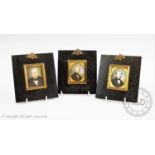 English School, 19th century, Three watercolour portrait miniatures, Joseph Hulse, William Hulse and