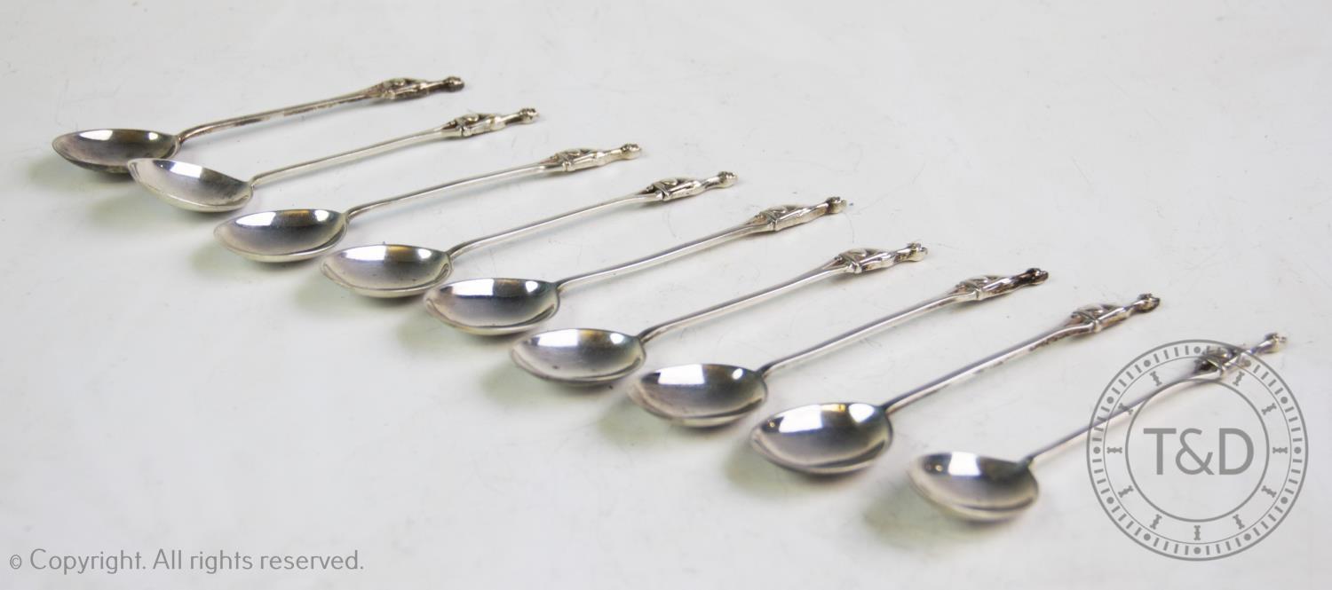 A set of silver coffee spoons