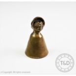 A votes for women bronze Suffragette bell, 11.5cm high